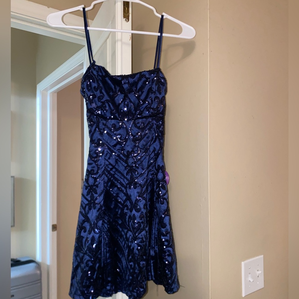 Navy Sequin Dress